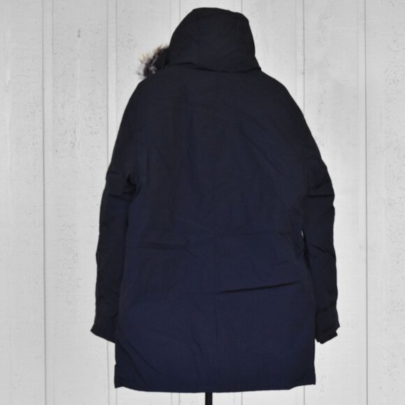 LONDON FOG Men's Snorkel Jacket with Detachable Hood & Faux Fur Trim Black Large - Picture 4 of 12